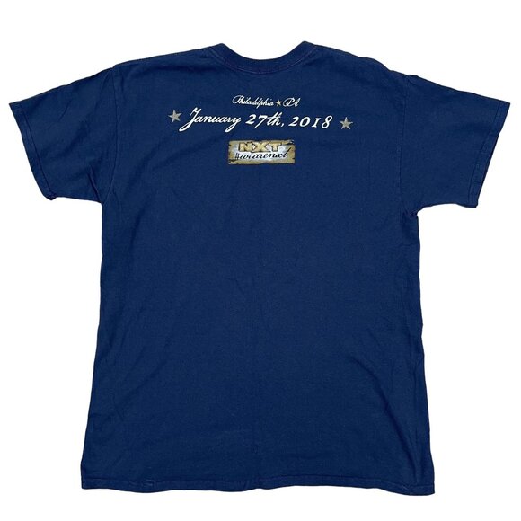 WWE NXT Takeover Philadelphia PA 2018 Pro Wrestling Blue T-Shirt Size Large - Picture 2 of 5